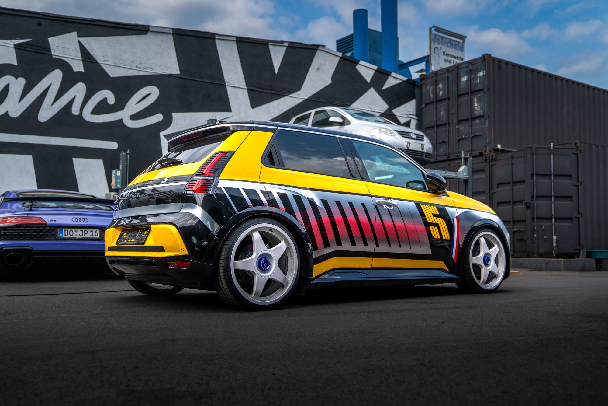 yellow JP Performance tuned Renault 5 on Toyo Proxes Sport 2 tires